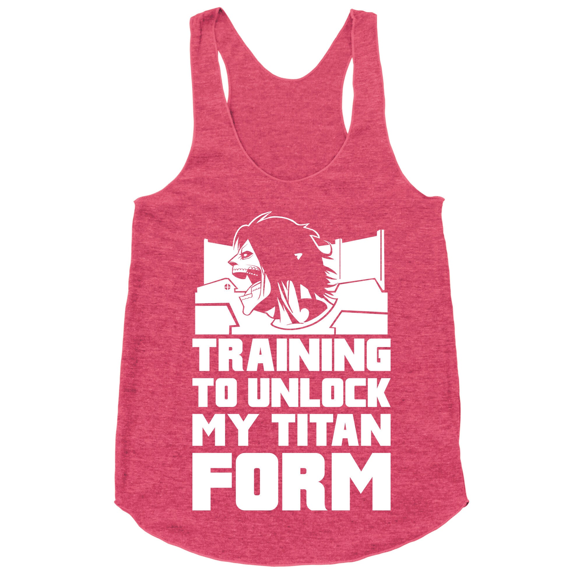 Training To Unlock My Titan Form Parody Racerback Tank